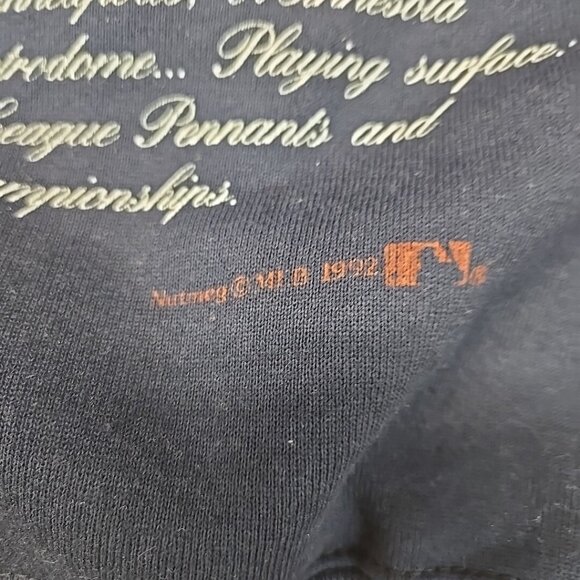 VTG Minnesota Twins Locker Room Sweatshirt Adult Size Large Nutmeg Mills 1992 - Picture 8 of 12